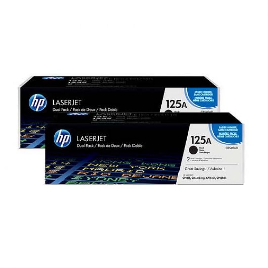HP Toner Schwarz CB540AD 125A für Color Laserjet CM1312 CP1215 CP1515 CP1518, 2x 2.200 Seiten