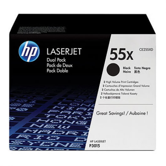 HP Toner CE255XD Schwarz für LaserJet P3015 M525 M521 2x 12.500 Seiten