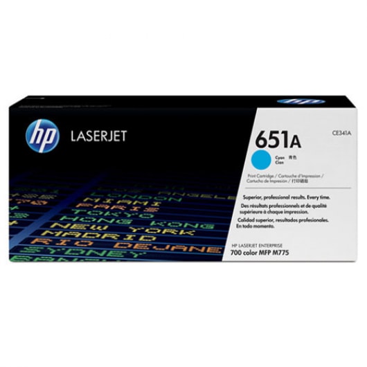 HP Toner Nr. 651 CE341A Cyan für Laserjet Enterprise 700 Color MPF M775, 16.000 Seiten