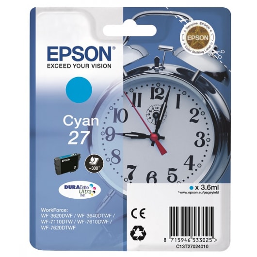 Epson Tinte 27 Cyan C13T27024010