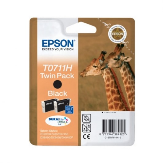 Epson Tinte Multipack T0711H Schwarz, 2x 11,1 ml