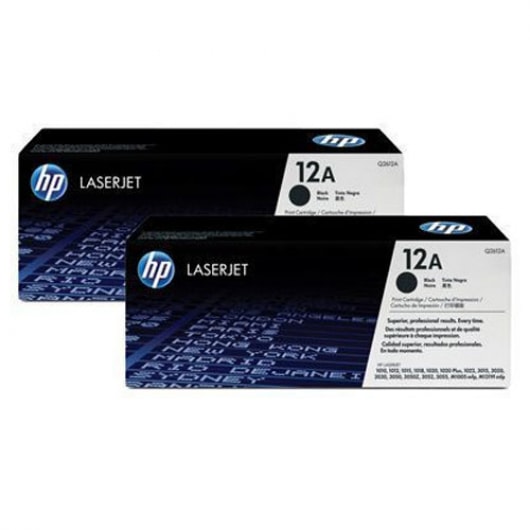 HP Toner Q2612AD 12A für Laserjet 1010 1012 1015 1018 1020 1022, 2x 2.000 Seiten