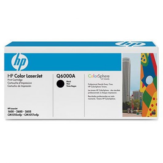 HP Toner Schwarz Q6000A für Color LaserJet 1600 2600 2605 CM1015 CM1017, 2k5