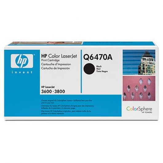 HP Toner Schwarz Q6470A für Color LaserJet 3600 / 3800 / CP3505, 6k