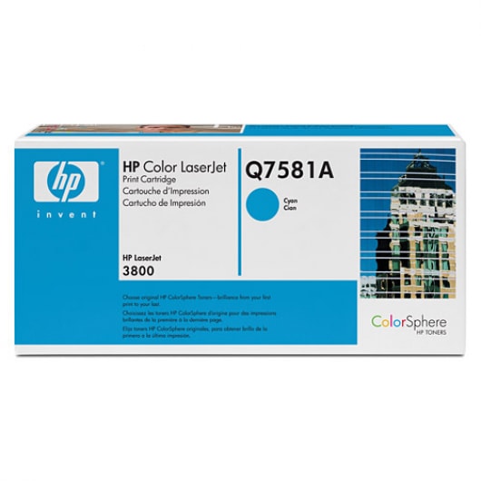 HP Toner Cyan Q7581A für Color LaserJet 3800 / CP3505, 6k