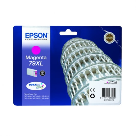 Epson Tinte 79XL Magenta für WF-4630 WF-4640 WF-5110 WF-5190 WF-5620 WF-5690, 17,1 ml, 2.000 Seiten