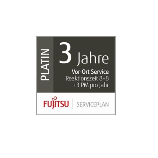 Fujitsu Serviceplan Platin, 3 Jahre Vor-Ort-Service, Reaktionszeit 8 Stunden für Produktionsscanner