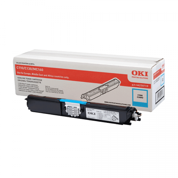 OKI Toner Cyan HC für C110 C130 MC160, 2k5