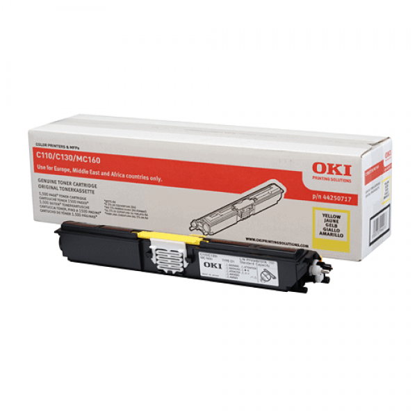 OKI Toner Yellow LC für C110 C130 MC160, 1k5