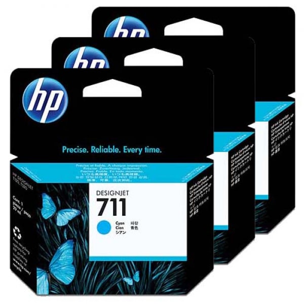 HP Tinte Multipack Nr. 711 CZ134A Cyan, 3x 29 ml