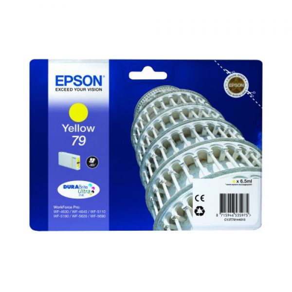 Epson Tinte 79 Yellow für WF-4630 WF-4640 WF-5110 WF-5190 WF-5620 WF-5690, 6,5 ml, 800 Seiten