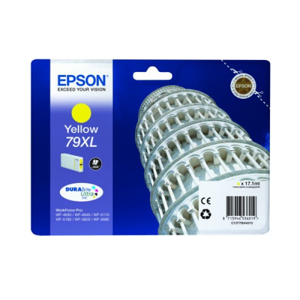 Epson Tinte 79XL Yellow für WF-4630 WF-4640 WF-5110 WF-5190 WF-5620 WF-5690, 17,1 ml, 2.000 Seiten