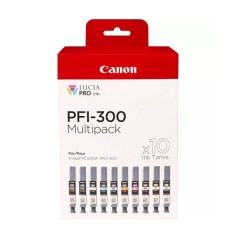 Canon Tinte PFI-300 Multipack MBK/PBK/CO/GY/R/C/M/Y/PC/PM, 10x 14.4 ml