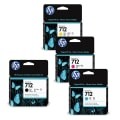 HP Tinten-Set Nr. 712 (Cyan, Magenta, Gelb, Schwarz) für DesignJet T230 T250 T630 T650 Studio, 1x 80 ml und 3x 29 ml