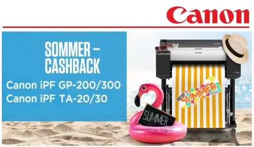 Canon Sommer-Cashback für die Canon imagePROGRAF GP-200, GP-300, TA-20 und TA-30