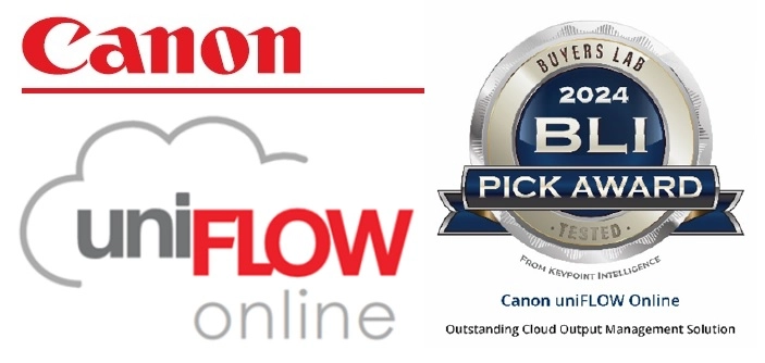 Canon uniFLOW Online erhält auch 2024 einen BLI Pick Award