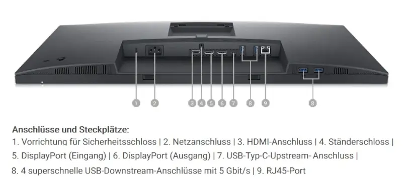 Dell USB-C-Hub-Monitor 23.8 Zoll (60.5 cm) Anschlussvielfalt