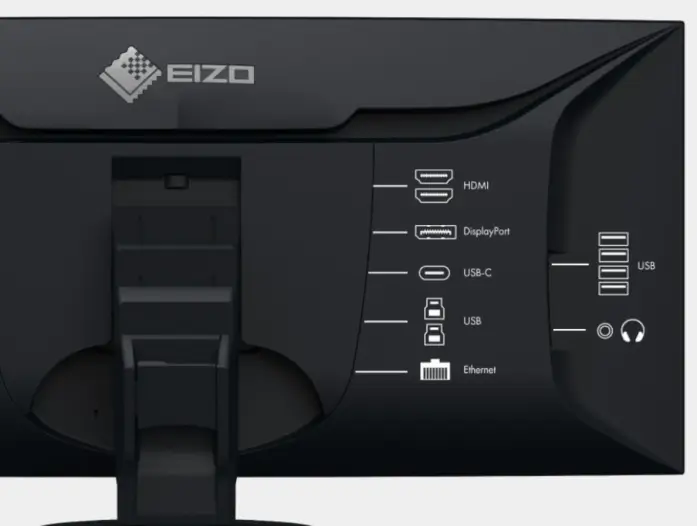 EIZO FlexScan EV3895 - vlieseitige Anschlussmöglichkeiten