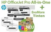 HP EvoMore Tinten jetzt für ausgewählte HP OfficeJet Pro All-in-One-Modelle verfügbar