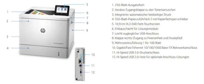 HP Color LaserJet Managed E55040dn Produktansicht