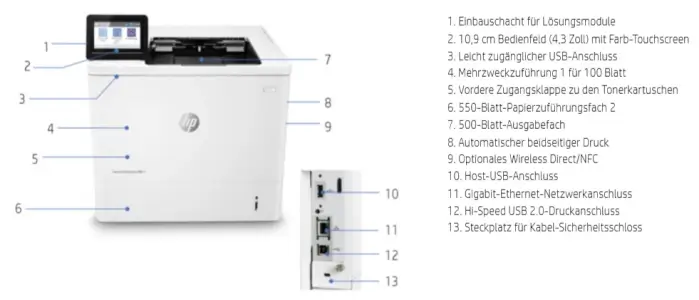 HP LaserJet Enterprise M611dn Produktansicht