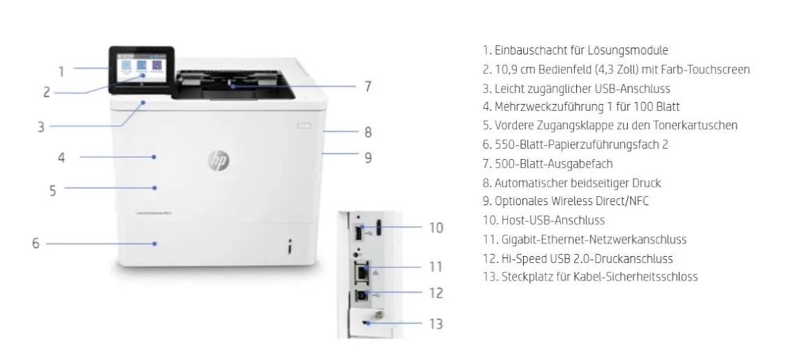 HP LaserJet Enterprise M612 Produktansicht
