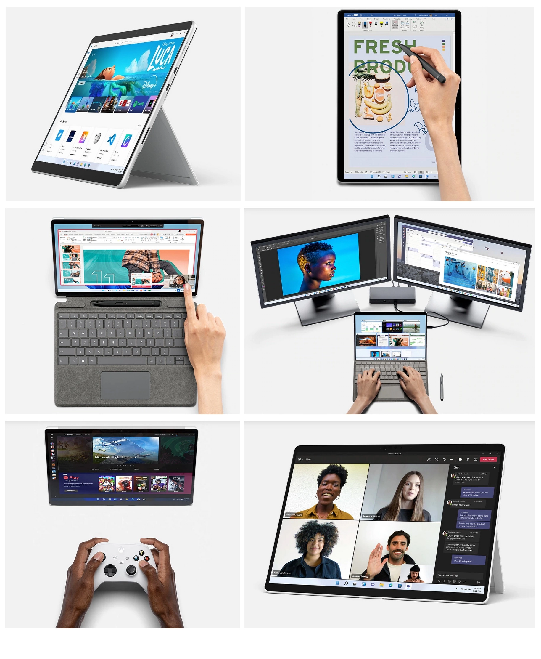 Microsoft Surface Pro 8 - verschiedene Anwendungsmöglichkeiten