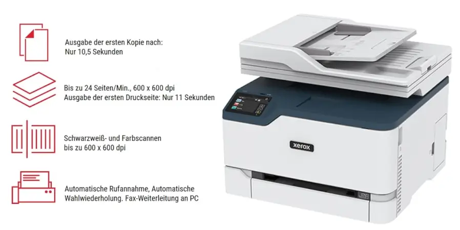 Xerox C235 Farb-Multifunktionsdrucker Features
