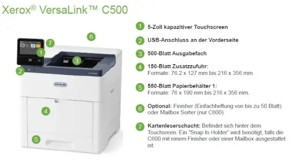 Xerox VersaLink C500 Produktansicht