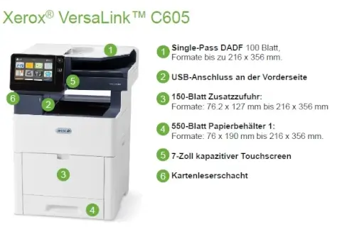 Xerox VersaLink C605 Produktansicht