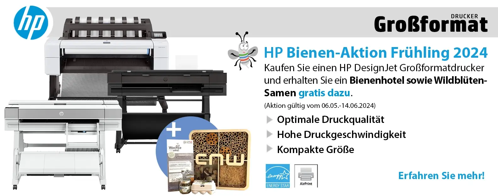 HP Designjet Cashback- und Bienen-Hotel-Aktion