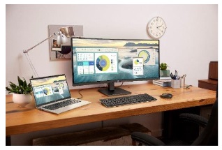 HP P34hc G4 WQHD USB-C Curved Monitor - ideal für den Multitasking-Einsatz im Büro oder zuhause