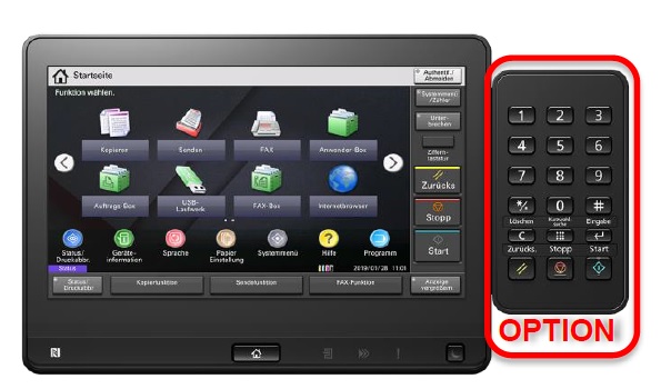 Kyocera TASKalfa 6053ci Touchscreen mit optionalem Ziffernblock