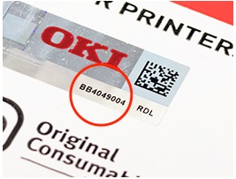 OKI Seriennummer zur Identifizierung von original OKI Verbrauchsmaterial