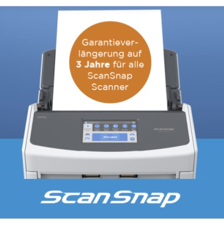ScanSnap Scanner - jetzt mit kostenloser Garantieverlängerung auf 3 Jahre