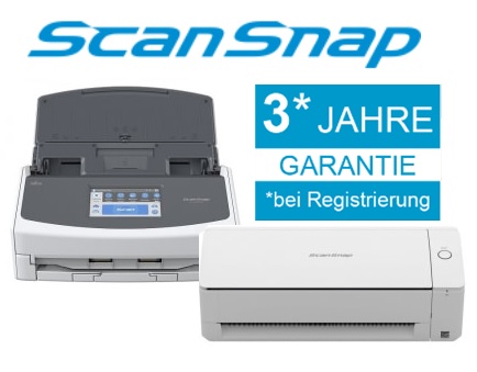 ScanSnap Dokumentenscanner - jetzt mit kostenloser 3 Jahre Garantie (nach Registrierung)