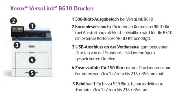 Xerox VersaLink B610 Produktansicht