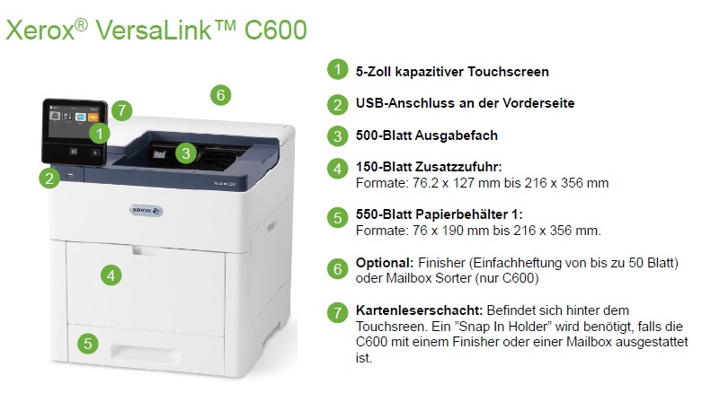 Xerox VersaLink C600 Produktansicht